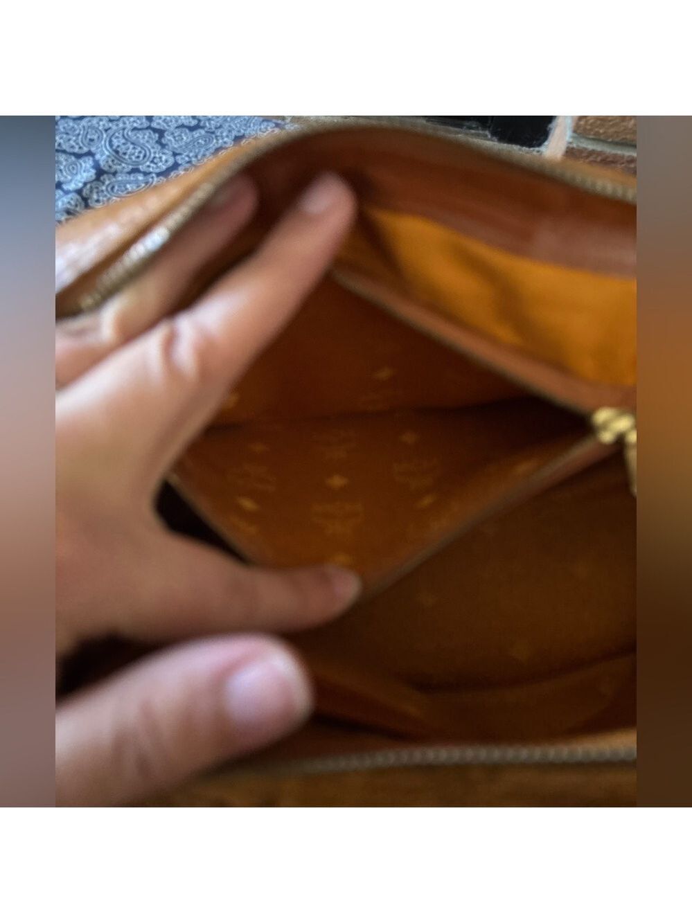 Vintage MCM Cognac Visetos Monogram Boston Bag - Picture 9 of 11